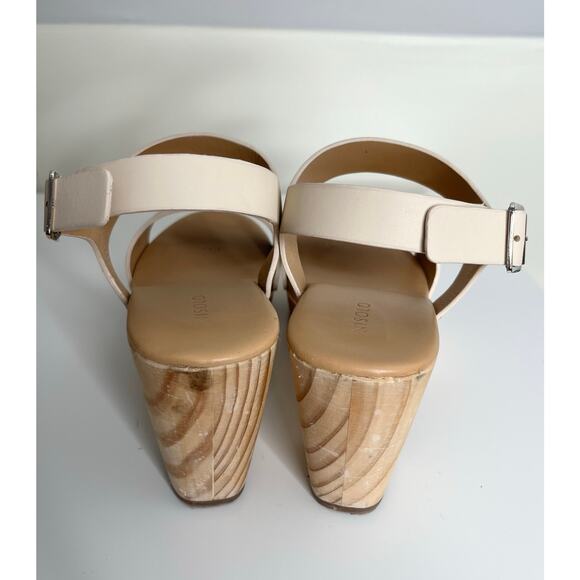 Nisolo All Day Open Clog Sandal Womens 8 Ivory Bone Wood Leather - Picture 9 of 12